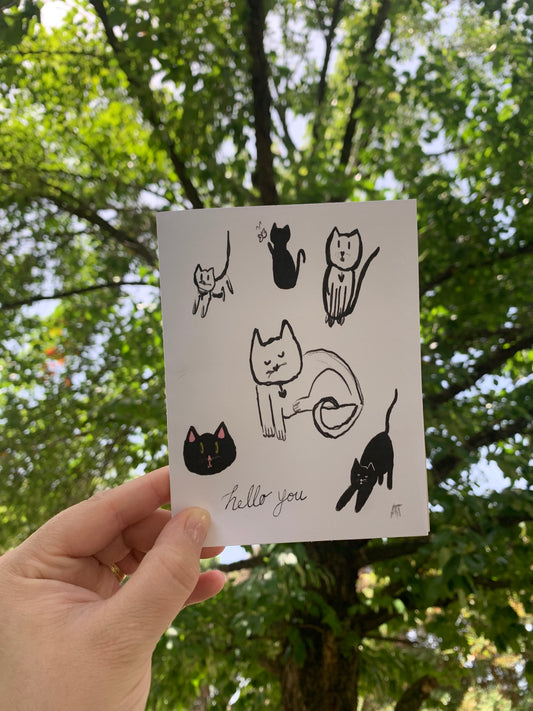 Black Cat Greeting Card